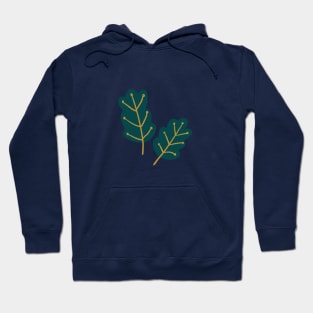 Oak leaves composition, green and yellow color. Hoodie